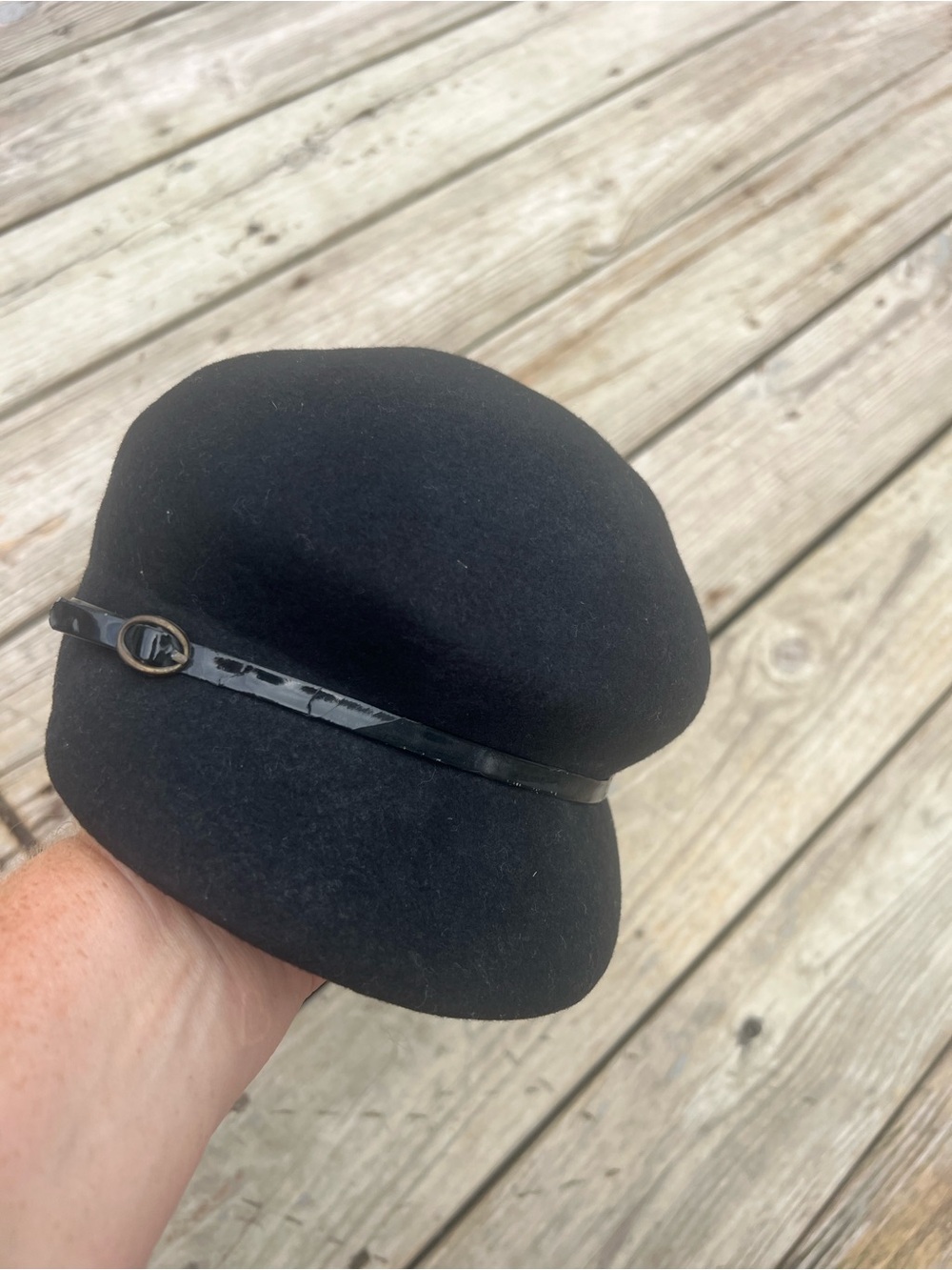Nine West Wool Felt Newsboy Cap Hat One Size